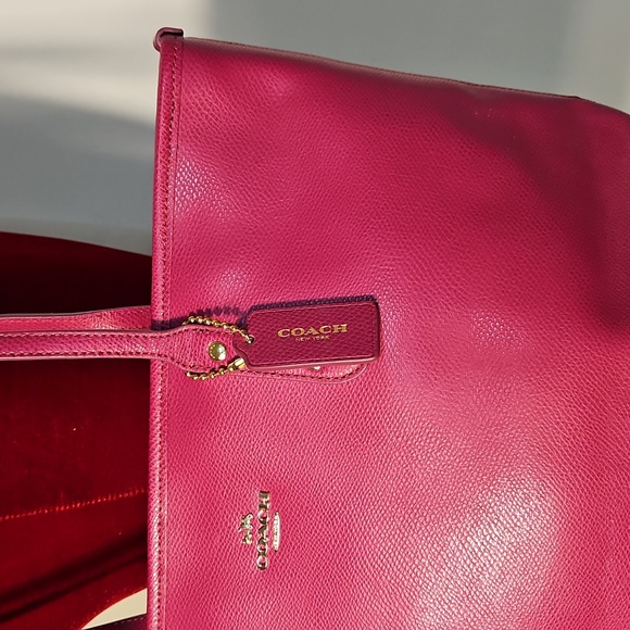 Coach Pink Leather Tote Bag - Picture 3 of 11